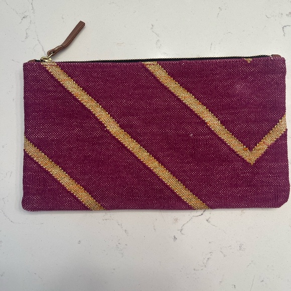 Handbags - Boho purple and gold clutch or travel pouch